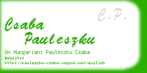 csaba pauleszku business card